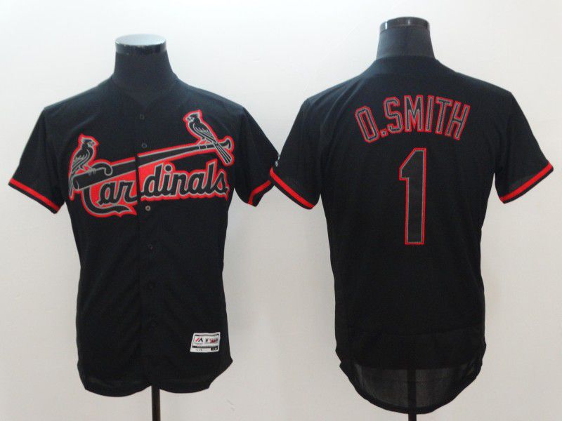 Men St.Louis Cardinals 1 O.smith Black MLB Jerseys